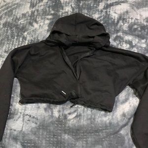 Cropped zip up hoodie